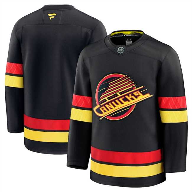 Men%27s Vancouver Canucks Blank Black 2024-25 Alternate Stitched Hockey Jersey Dzhi->vancouver canucks->NHL Jersey